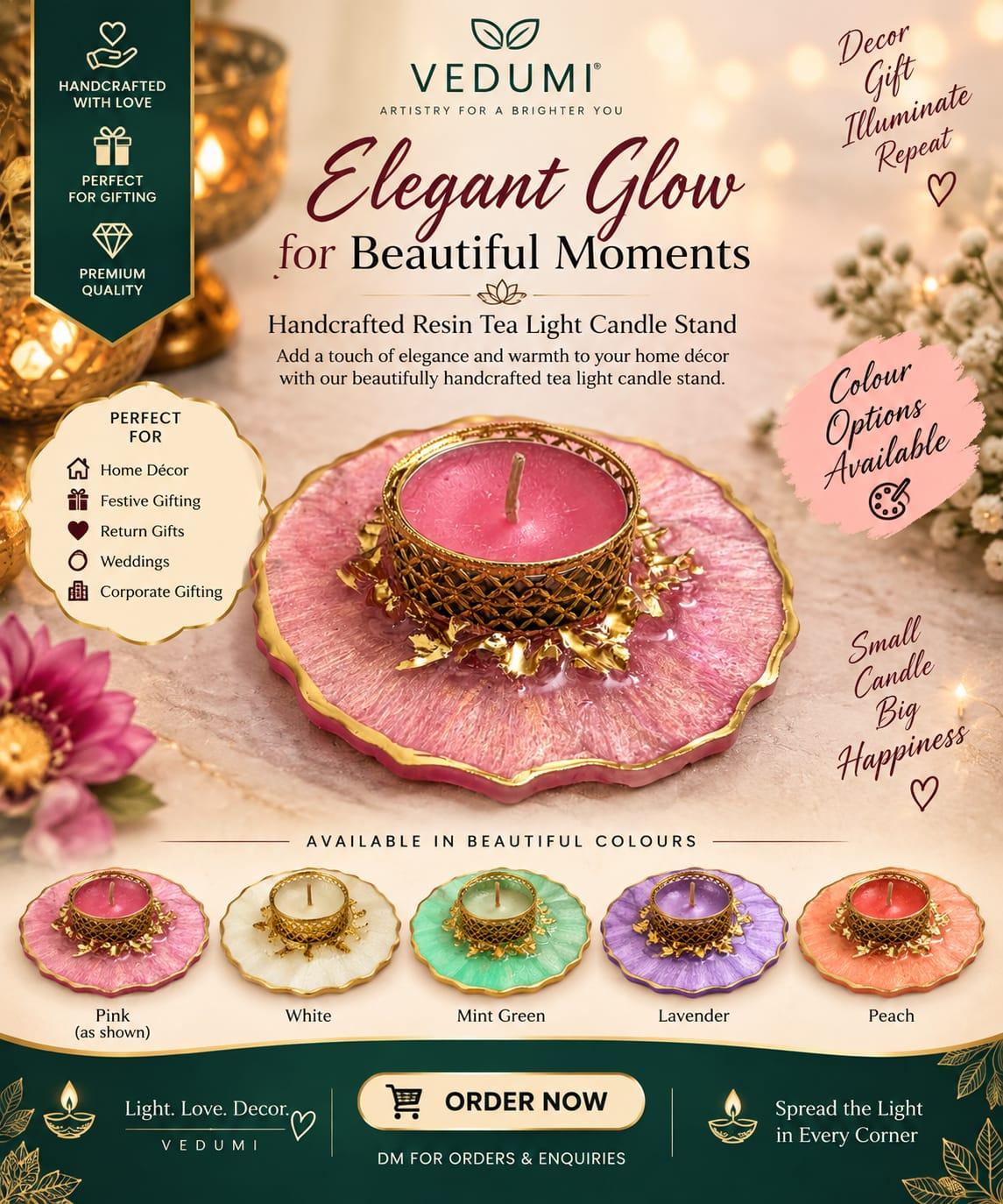 Gold Filigree Tealight Candle Stand
