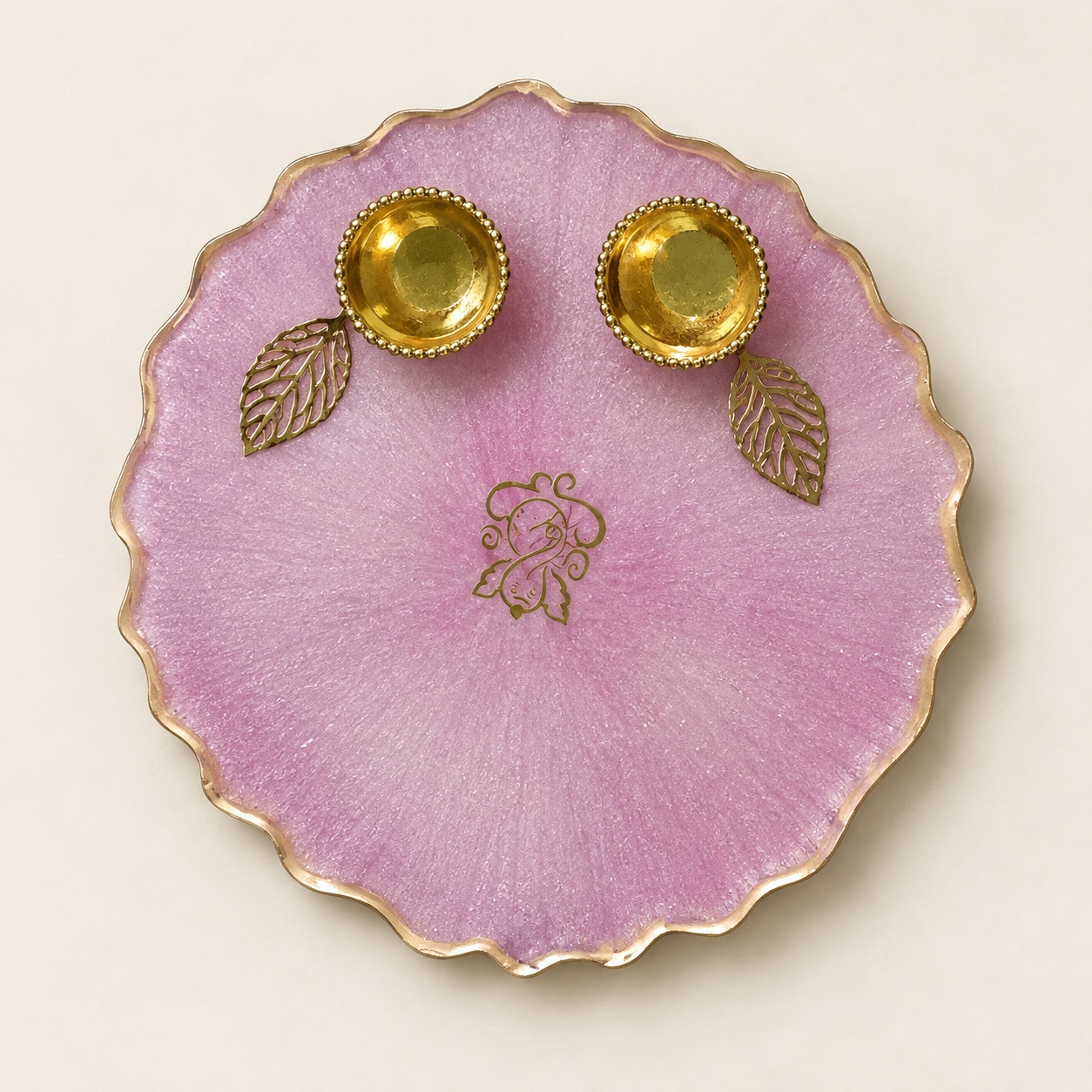 Lilac Ganesh Pooja Thali — Bulk — handmade resin art