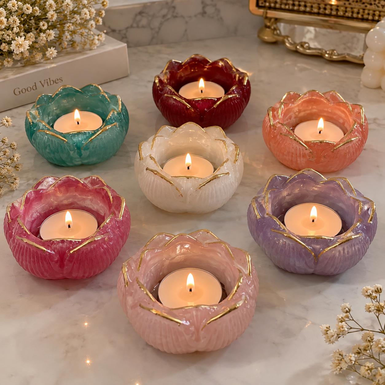 Pastel Lotus Tealight Holder — Bulk