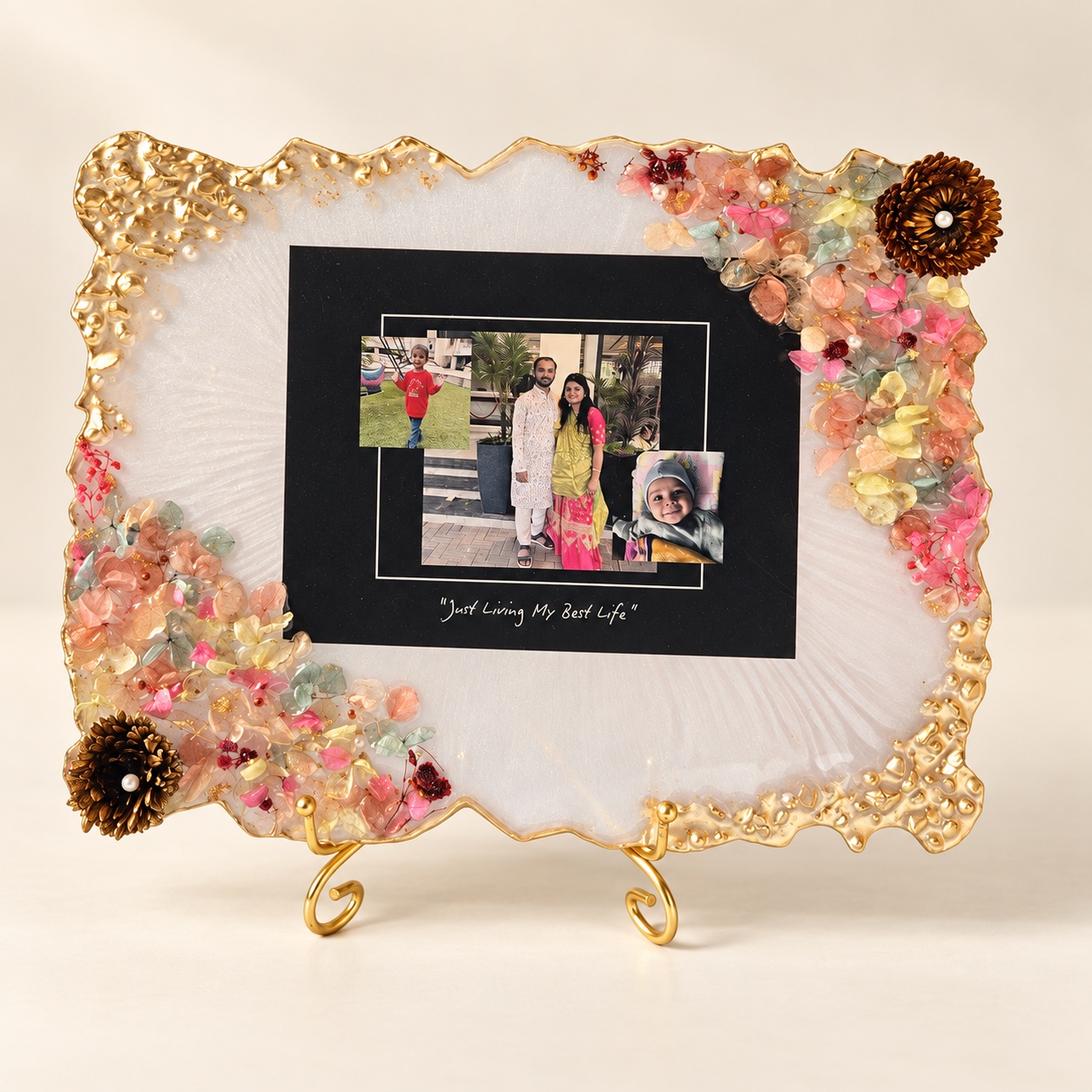 Pressed Flower Family Resin Frame