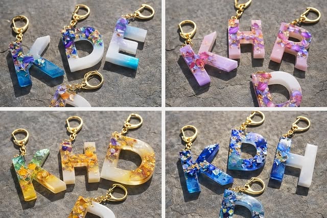 Customised Resin Alphabet Keychain