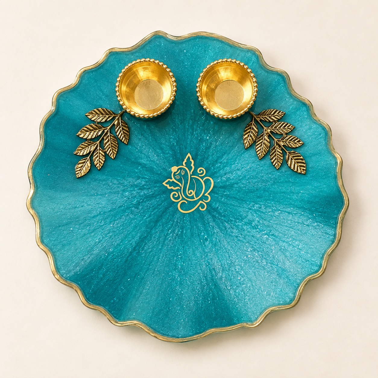 Turquoise Ganesh Pooja Thali — Bulk